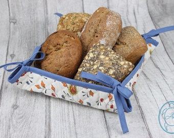 Bread basket with paisley pattern, foldable bread basket, fabric breakfast basket, colorful utensilo, practical storage
