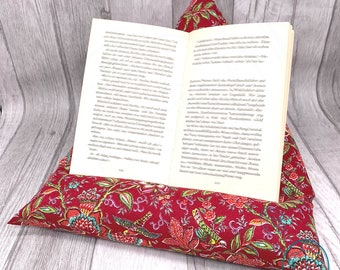 special reading pillow, floral tablet pillow, bookend for bookworms, gift idea for Easter, product of Provence