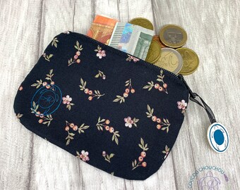 Mini wallet, for best friend, floral coin wallet, gift idea for women, floral pattern