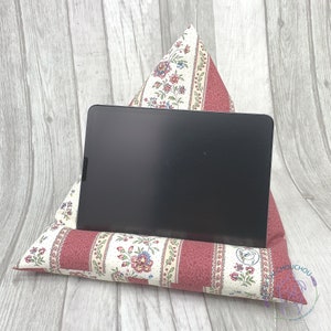 floral reading cushion, tablet holder with floral pattern, in 4 different colors, practical gift idea, product of Provence image 2