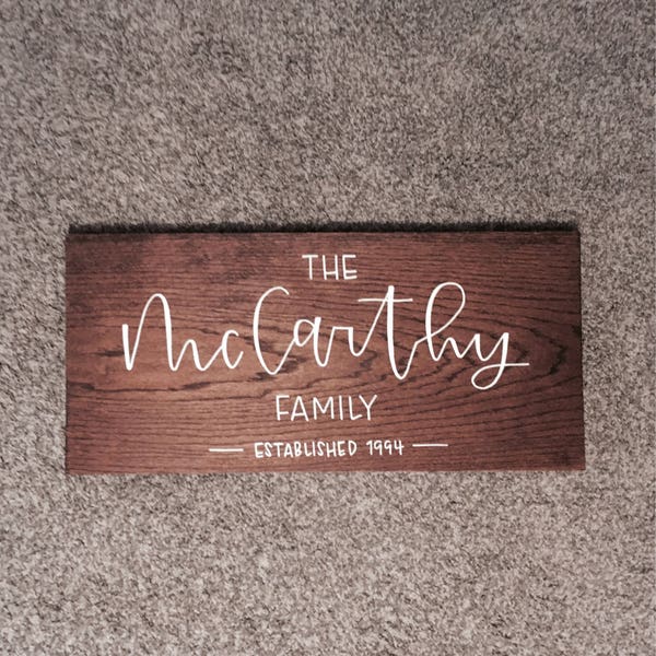 Family Name Sign - Custom Wooden Board