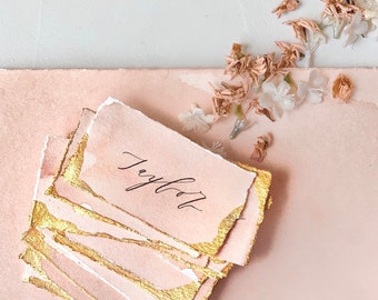 Wedding Place Cards, Name Cards Wedding, Place Cards Wedding, Wedding Name Cards, Name Place Cards, Pink and Gold Place Cards, Pink and Gold