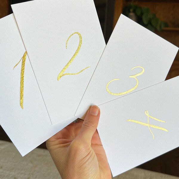 Gold Table Numbers, Table Numbers Gold, Wedding Table Numbers Gold, Table Number Signs, Table Number Cards, Metallic Gold Table Numbers