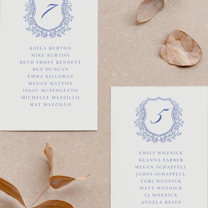 Editable Wedding Seating Chart Template, French Blue Toile Wedding Seating Chart Cards, Baroque Seating Chart Cards, 4x6 5x7 6x9 Seat Cards