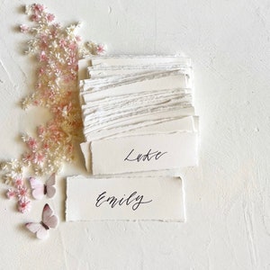 Wedding Place Cards, Wedding Name Cards, Name Cards Wedding, Name Place Cards, Place Cards Wedding, Wedding Escort Cards, Deckled Edge Paper