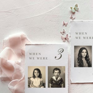 Wedding Table Number Cards, When We Were Table Numbers, Wedding Photo Table Number Sign, Table Numbers Download, Digital Age Table Card Sign