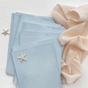 Decorative Paper, Note Cards, Blank Blue Paper, Dusty Blue Wedding, Letter Paper, 4x6 Cardstock, Handwriting Paper, Dusty Blue Card Stock