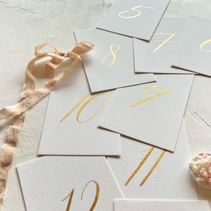 Table Numbers Gold, Gold Table Numbers, Wedding Table Numbers Gold, Table Number Signs, Table Number Cards, Metallic Gold Table Numbers