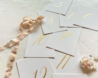 Table Numbers Gold, Gold Table Numbers, Wedding Table Numbers Gold, Table Number Signs, Table Number Cards, Metallic Gold Table Numbers