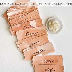 Wedding Place Cards, Name Cards Wedding, Place Cards Wedding, Wedding Name Cards, Name Place Cards, Terracotta Wedding, Deckled Edge Paper image 5