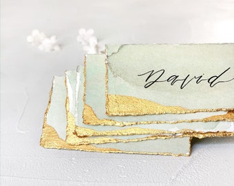 Wedding Place Cards, Sage Place Cards, Name Cards Wedding, Sage Green Wedding, Name Place Cards, Place Cards Wedding, Sage and Gold Wedding