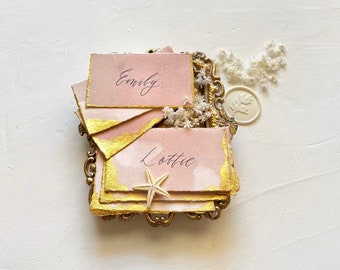 Wedding Place Cards, Rose and Gold Place Cards, Name Cards Wedding, Wedding Name Cards, Name Place Cards, Place Cards Wedding, Pink Wedding