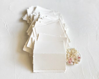 Heirloom Wedding Place Cards, Blank Archival Cotton Paper, Fine Art Luxury Tented Paper, Soft Artisanal Stationery, European Place Cards