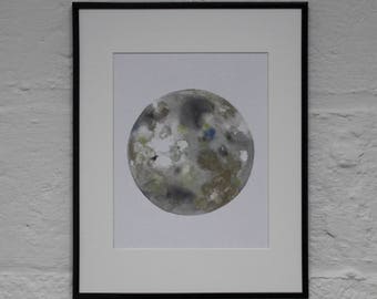 Moon Watercolor Illustration- Original Art Print