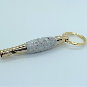 Safety Whistle Moon Rock Glow Stonez Key/Fob Keychain, Emergency Whistle, Safety Device, Shiny Acrylic, Glow in the Dark