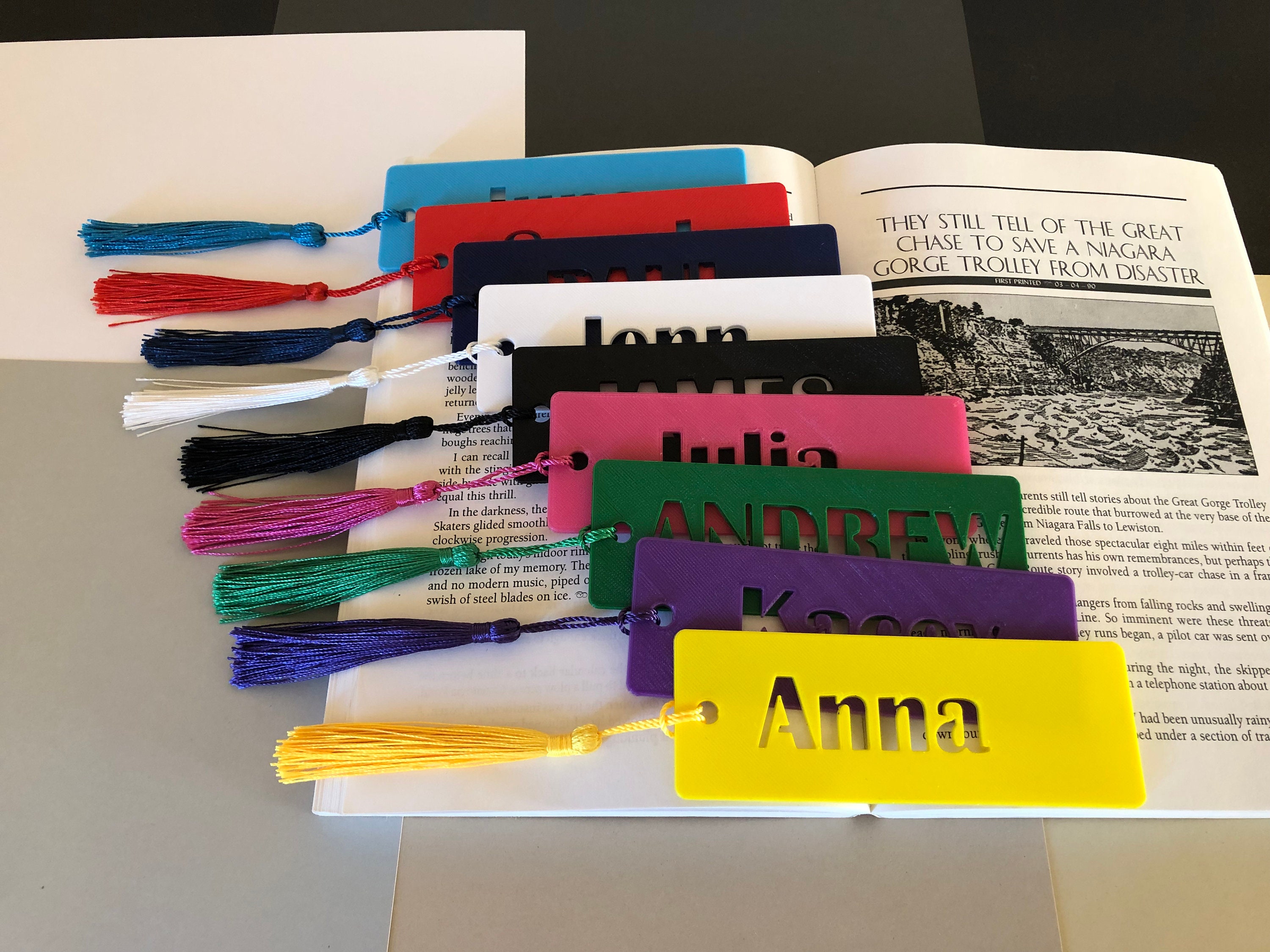 Personalized Bookmark 3D Printed with Durable Plastic Etsy