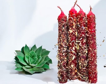 Red Altar Candles Set of 4 – Love, Obsession & Reconciliation Candles | Spiritual Supplies for Manifestation