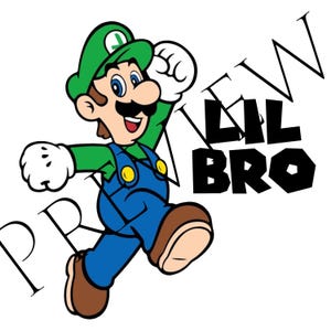 Lil Bro Luigi-inspiriertes PNG Design | Perfekt für Shirts, Tassen und Bastelprojekte Sofort Download
