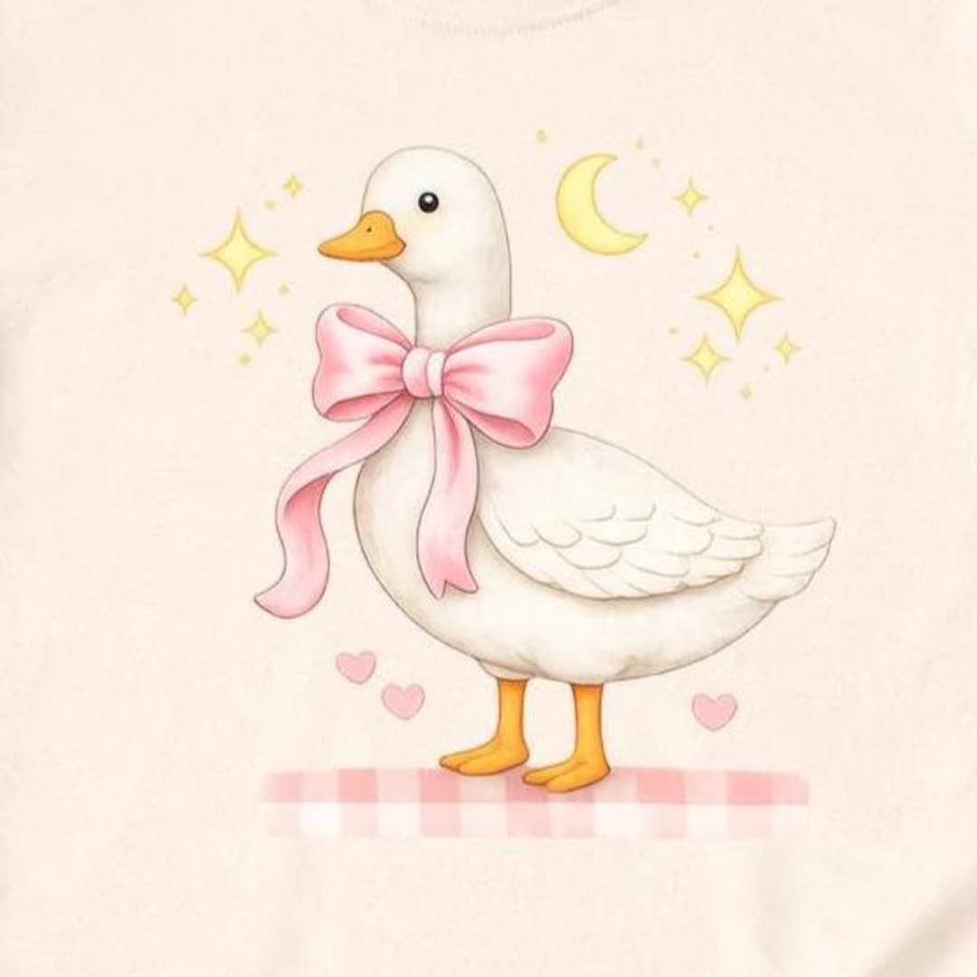 Pink Bow Goose Clipart, Watercolor Nursery Art (PNG Digital Download ...