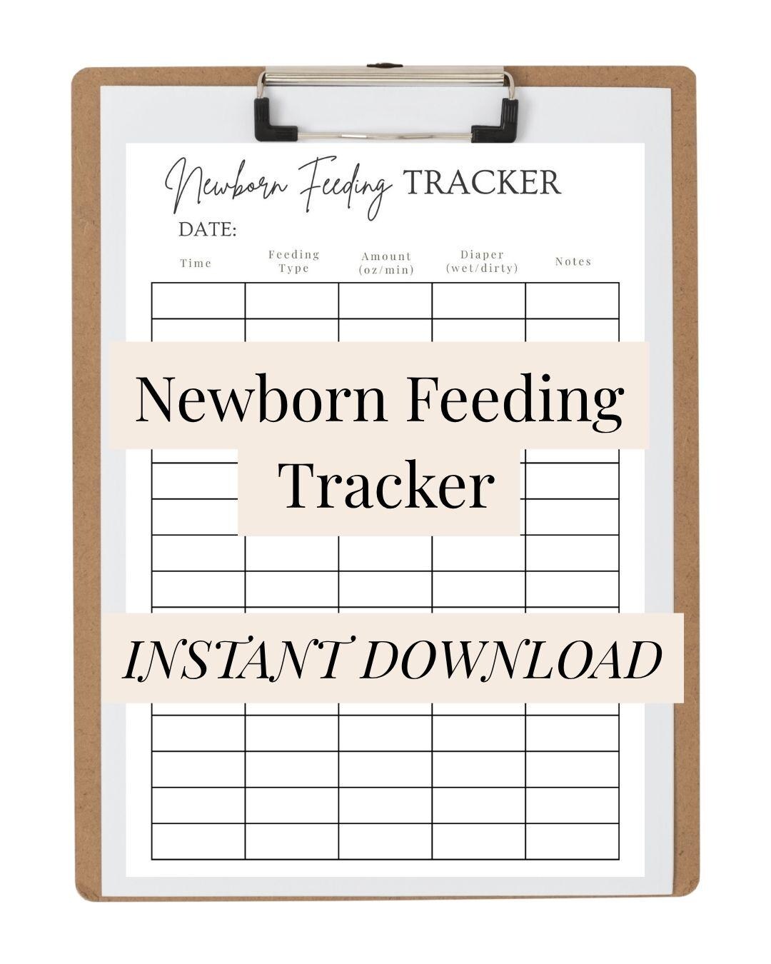 Newborn Feeding Tracker Printable | Breastfeeding & Bottle Feeding Log ...