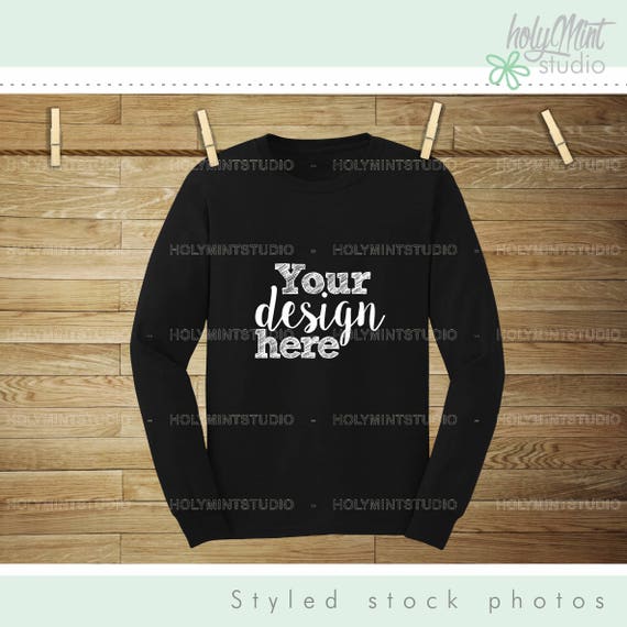 Long Sleeve Black T-Shirt PSD Mockup Template Mockup Clothing Mockup Long Sleeve Black T-Shirt PSD Mockup Template Mockup Clothing Mockup