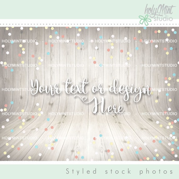 Confetti Mockup Stock Photo Top View Mockup Styled Stock