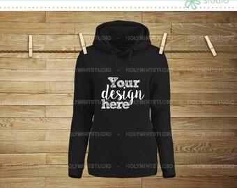 Hoodie Mockup Black Hoodie Mockup Hoodie Sweater Long Sleeve Mockup Clothing Mockup Apparel Display Unisex Mockup Stock Photo Mock Up Free Logo Mockups