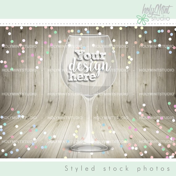 Stemmed Wine Glass Mockup Glass Mockup Wine Glass With