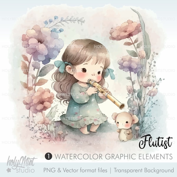 Flutist Clipart Vector, Musician Clipart, Flutist Clipart, Girl Playing Flute, Woman Playing Flute, Flute Clipart, Music Clipart, Music