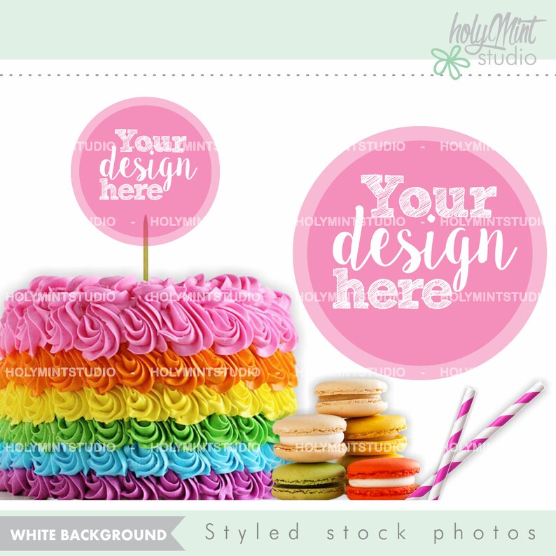 Download Cake Mock Up Birthday Cake Mockup Rainbow Cake Mock Up Cake | Etsy