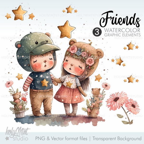 Friends Clipart, Love Clipart, Couple Clipart, Love Graphics, Love Illustrations, Best Friends Clipart, Anniversary Clipart, Married, Couple