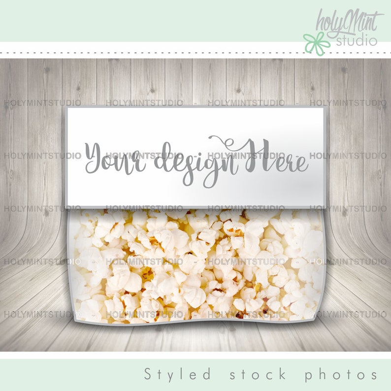 Download Bag Topper Mockup Pop Corn Bag Topper Popcorn Bag Mockup | Etsy