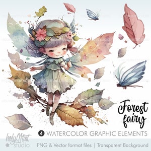 Fairy Clipart Vector, Fairy Clipart, Forest Fairy, Forest Clipart, Fairy Tale Clipart, Fairy Graphics, Autumn Fairy, Fairy Illustration