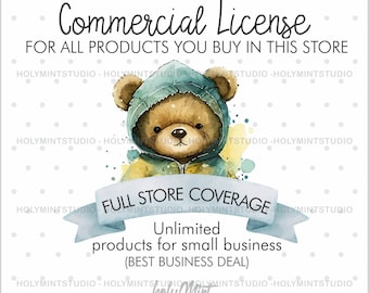 Commercial License, Commercial License for more than 500 products and no Limit, Clipart Commercial License, UNLIMITED Production Quantity