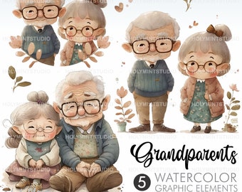Grandparents Clipart, Oldman Clipart, Older Women, Granny Clipart, Older Men, Grandfather Clipart, Grandmother Clipart, Family Clipart