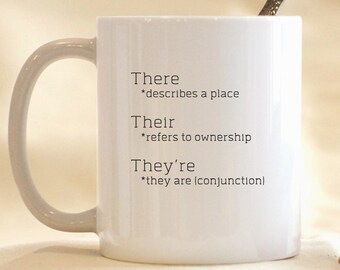 There Their They're Grammar Mug, English Teacher Gift