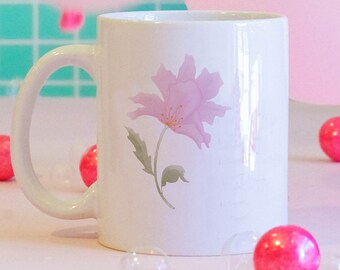 Watercolor Lily Enamel Coffee Mug, Floral Mug, Cute Gift, Motivational Mug, Cute Coffee Mug, Meme Mug, Floral Mug, Water Bottle, Travel Mug