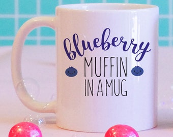 Blueberry  Mug Muffin Recipe, Cake in a Mug, Mug Cake, Unique Mug Gift, Birthday Mug Gift