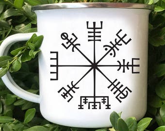 Viking Compass Mug, Viking Compass symbol, Vegvisir Mug, Scandinavian Compass, Viking Symbol,