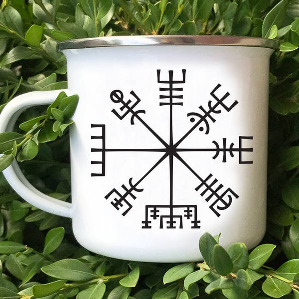 Viking Compass Mug, Viking Compass symbol, Vegvisir Mug, Scandinavian Compass, Viking Symbol,