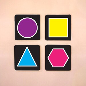 Geometric Coaster Set, Geometry Coasters, Colorful Coasters