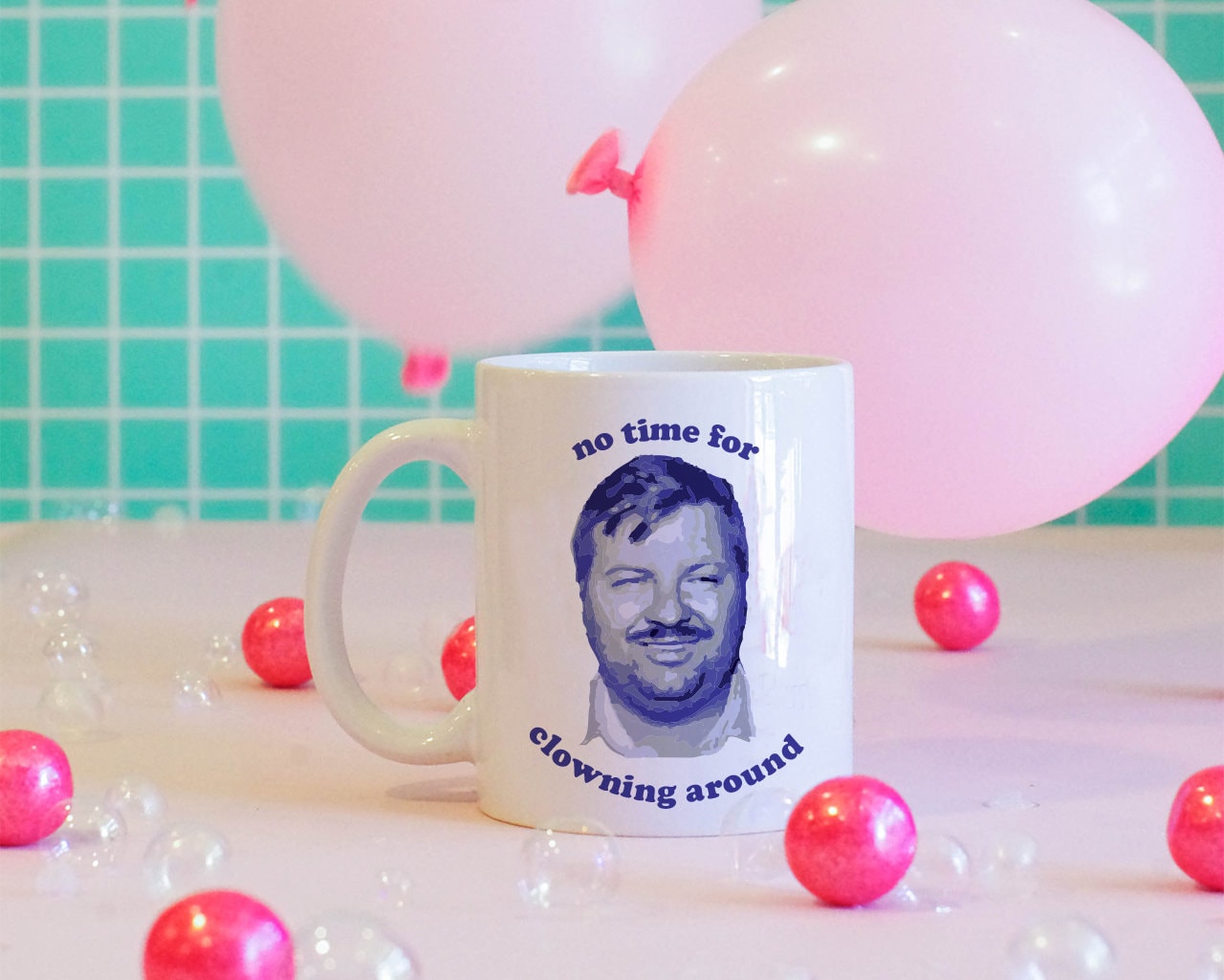 Clown Mug, Creepy Clown, No Time For Clowning Around Mug, Funny Coffee Mug, Serial Killer Mug, Killer Coffee Mug,