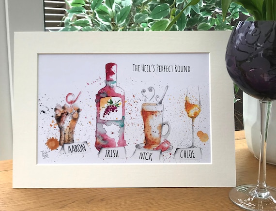 Personalised Family Print family Drinks print 