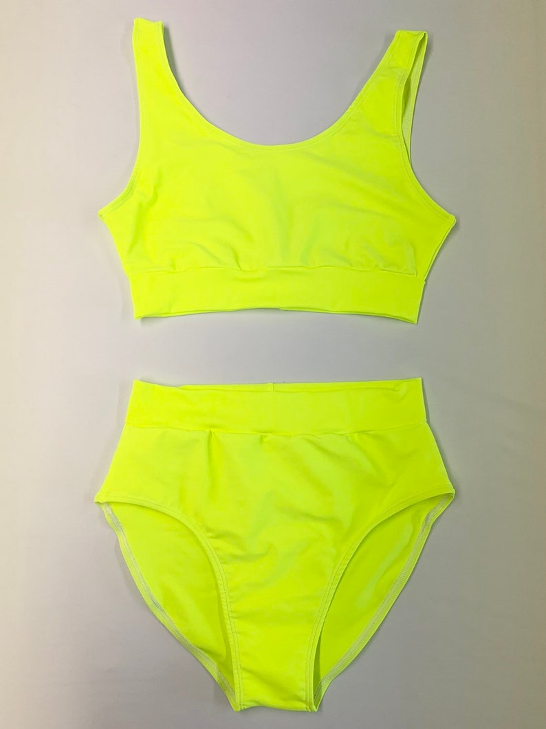 yellow high waisted bikini set