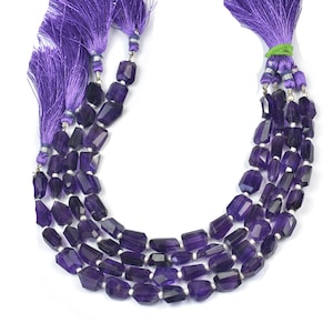 Amethyst Uneven Faceted Nuggets~~1 Strand~~-11mmx9mm-10mmx8mm~~Purple Amethys Faceted Nuggets~~8 Inch Strand