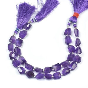 Amethyst ungleichmäßig facettiert Nuggets~1 Strang~~-14mmx10mm-13mmx10mm~~Lila Amethyst facettierte Nuggets~22cm Strang