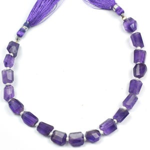 Amethyst Uneven Faceted Nuggets~~1 Strand~~-9mmx8mm-9mmx7mm~~Purple Amethys Faceted Nuggets~~8 Inch Strand