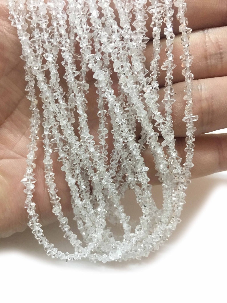 4mm-5mm White Clear High Quality Herkimer Diamond Beads Gift Necklace Herkimer Diamond Nuggets Beads Necklace Herkimer Diamond Necklace