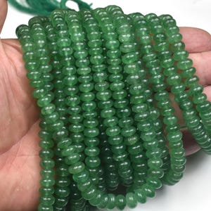 Green Strawberry Quartz Smooth Rondelle~~1 Strand~~~~8mm-9mm~~Green Strawberry Quartz smooth Beads~~16 Inch Strand