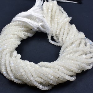 White Rainbow Faceted Centre Drill Rondelles~~ 4.0mm-4.5mm~~~2 strands~~White Rainbow Beads~~13 Inch Strand